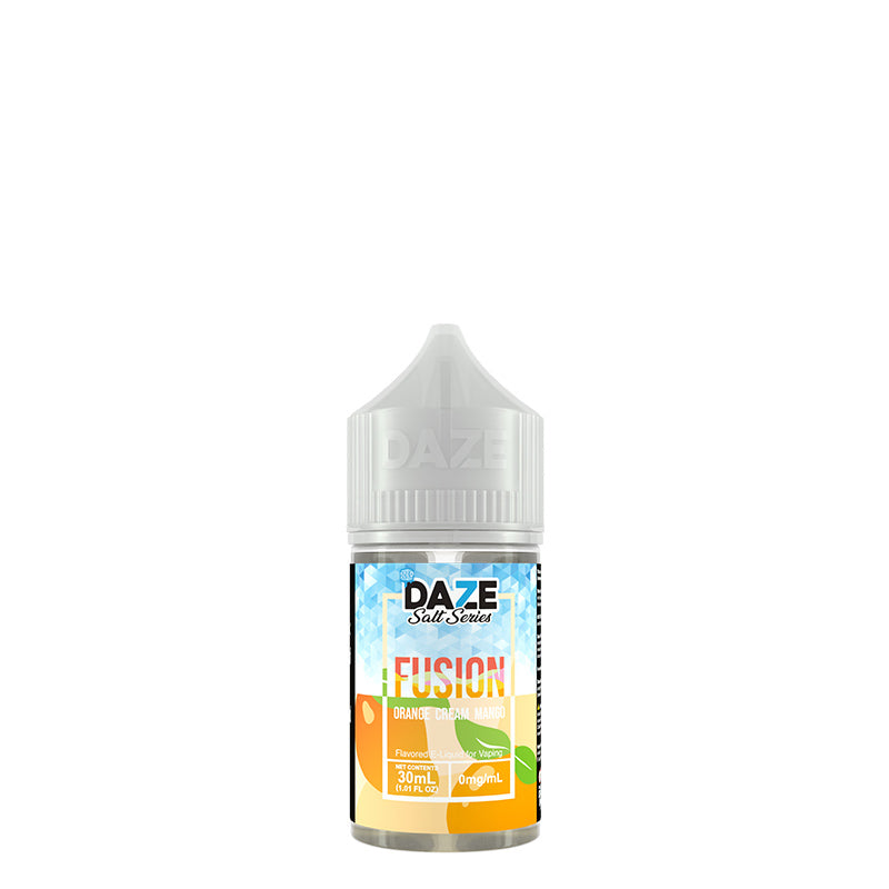 A 30ml bottle of ICED Orange Cream Mango 7 Daze Fusion Salt - Vaper Corner