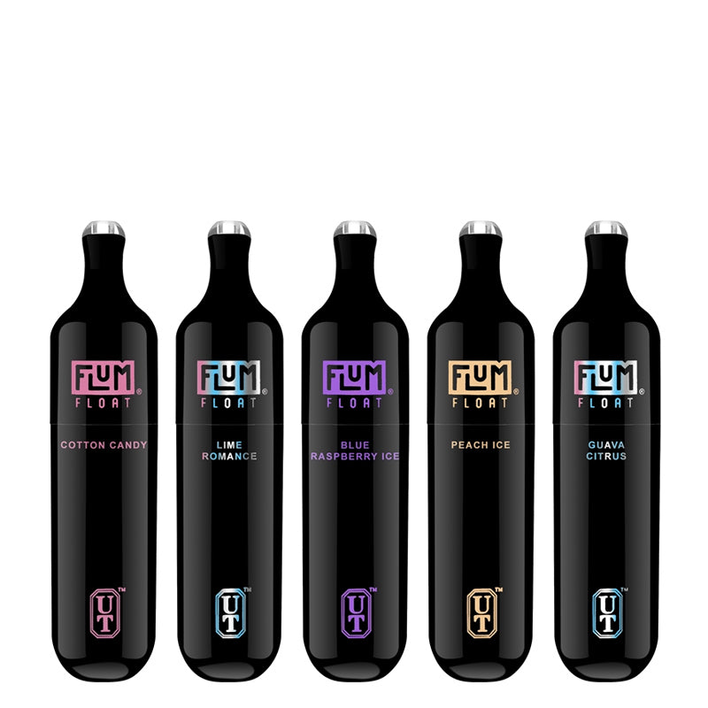 Five different flavors of Flum Float Black Edition Disposable Vape - Vaper Corner